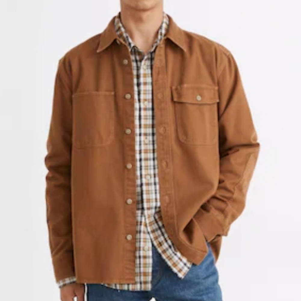 Madewell Garment-Dyed Work Shirt Tan Size XL
